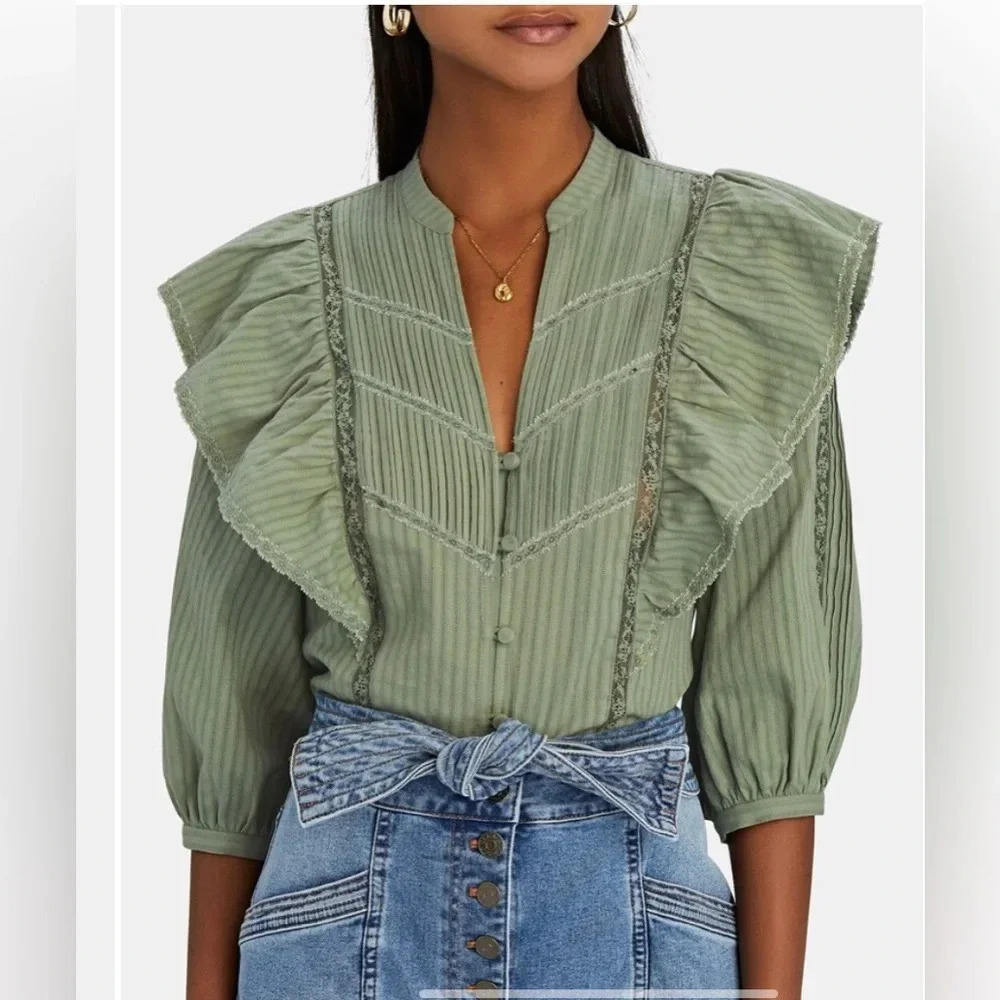 Intermix Eloise Ruffled Button-Down Blouse - image 1